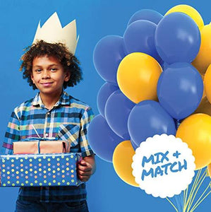 75 Blue Party Balloons 12 Inch Blue Balloons with Matching Color Ribbon for Weddings, Baby Shower, Birthday Parties - Lasercutwraps Shop