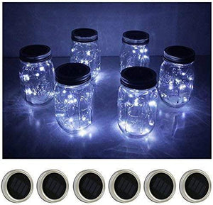 6 Pack Mason Jar Lights 20 LED Fairy String Lights for Patio Yard Garden Party Wedding Christmas Fit for Regular Mouth Jars(Jars Not Included) - Lasercutwraps Shop