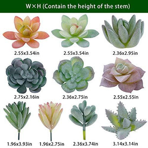20pcs Artificial Flocked Succulent Mini Premium Fake Succulents Plants for DIY Crafting Home Floral Garden Arrangement Office Decor (Unpotted) - Lasercutwraps Shop
