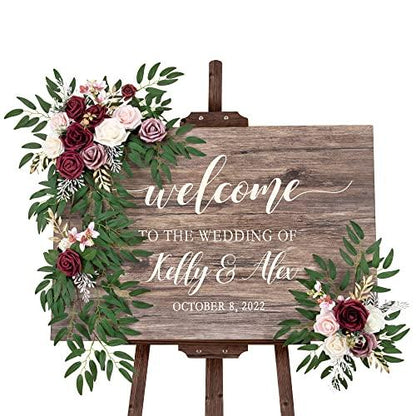 Artificial Wedding Arch Flowers Swag for Wedding Ceremony Sign Floral Decoration - Lasercutwraps Shop