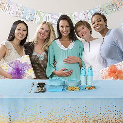 150PCS Golden Dot Disposable Party Dinnerware for Baby Shower, Boy Birthday - Lasercutwraps Shop