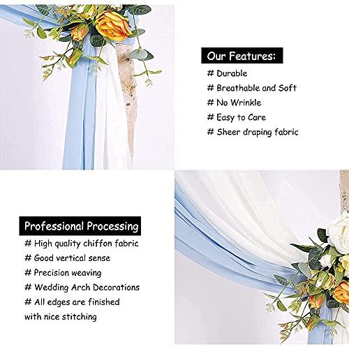 Baby Blue Wedding Arch Draping Fabric 2 Panel Chiffon Fabric Drapery Wedding Ceremony Decorations - Lasercutwraps Shop