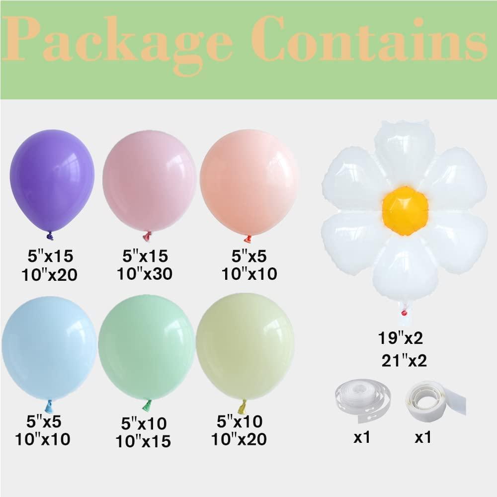 169pcs Daisy Balloon Garland Kit Pastel Sunflower Balloons Garland - Lasercutwraps Shop