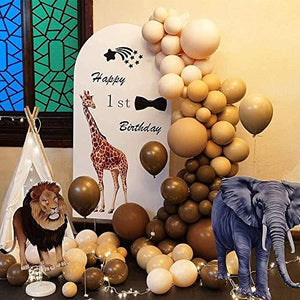 136pcs Brown Balloons Garland Arch Kit Jungle Safari Theme Baby Shower Party Decorations - Lasercutwraps Shop
