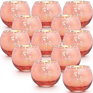 Rose Gold Votive Candle Holders Set of 12 -Tealight Candle Holder for Home Decor and Weddings/ Parties Table Centerpieces - Lasercutwraps Shop