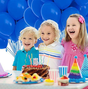 75 Blue Party Balloons 12 Inch Blue Balloons with Matching Color Ribbon for Weddings, Baby Shower, Birthday Parties - Lasercutwraps Shop