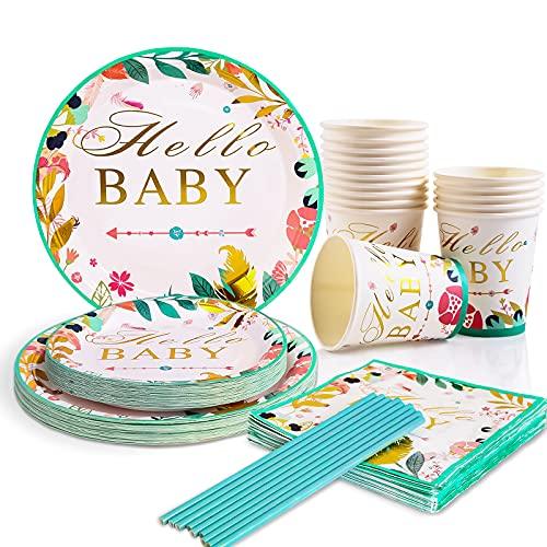 Disposable Tableware Baby Shower Party Set for Boy or Girl for Birthday Party Decorations - Lasercutwraps Shop