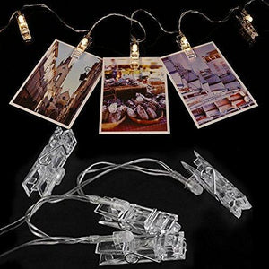 10 ft 20 LED Photo Clips String Lights Battery Operated Fairy String Lights with Clips for Hanging Pictures, Cards, Artwork - Lasercutwraps Shop