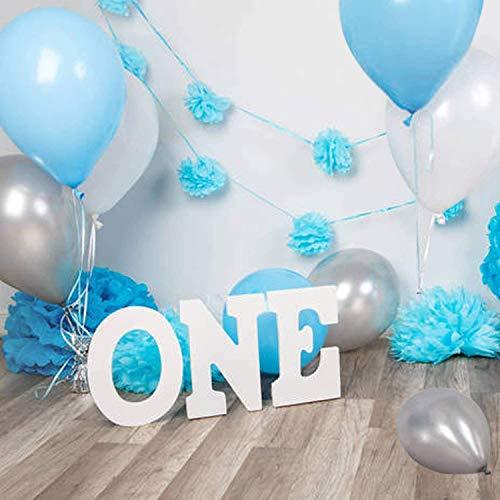 62pcs Blue Silver White Confetti Balloons Kit for Boy Birthday Baby Shower Graduation - Lasercutwraps Shop