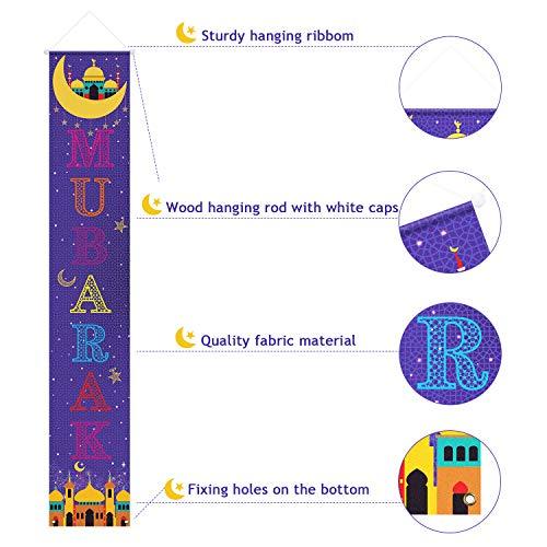 Eid Mubarak Decorations Set Eid Mubarak Porch Sign - Happy Eid Mubarak Banner Hanging Sign - Lasercutwraps Shop