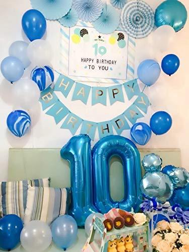 Number 10 Balloons, 40 Inch Foil Balloons, Sapphire Blue - Lasercutwraps Shop