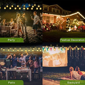 S14 Outdoor String Lights 50ft Commercial Grade Strand with 15 Edison Vintage Waterproof Bulbs - Lasercutwraps Shop