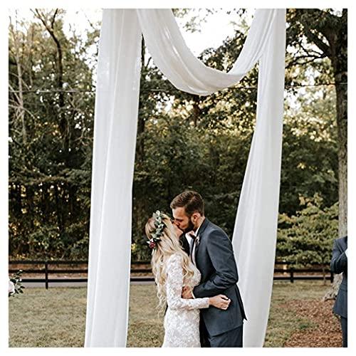 Wedding Arch Drapes Fabric 2 Panels 6 Yards White and Ivory Chiffon Fabric Drapery for Party Ceremony Stage Reception Decorations - Lasercutwraps Shop
