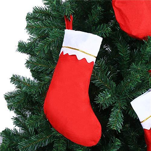 12pcs Red Felt Christmas Stockings 15" Party Favors Stockings for Xmas Decoration - Lasercutwraps Shop