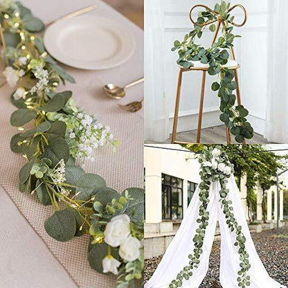 Artificial Eucalyptus Garland Leaves Decorations for Wedding Table - Lasercutwraps Shop