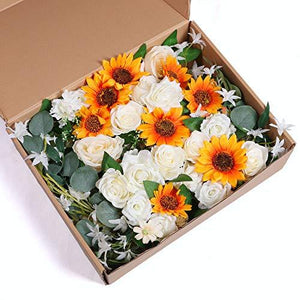 3pcs Sunflower Artificial Wedding Arch Flowers Kit, Wedding Arch Draping Fabric - Lasercutwraps Shop