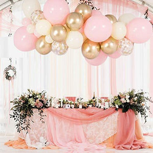 124 Pieces White Pink and Gold Confetti Latex Balloons for Baby Shower Wedding Birthday - Lasercutwraps Shop