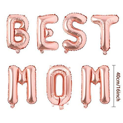 39PCS Rose Gold Mothers Day Balloons Set 16 Inch Letter Balloon Banner for Mothers Day Party Decorations - Lasercutwraps Shop