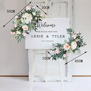 2pcs Wedding Arch Flowers Artificial Flower Swag Pink Floral Swag for Wedding Decor - Lasercutwraps Shop