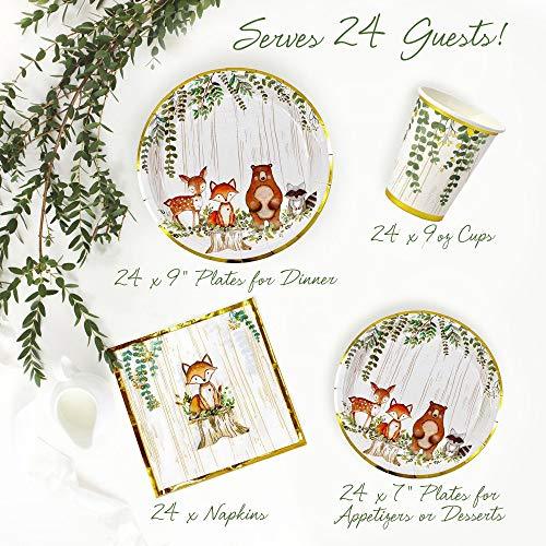 Woodland Theme Baby Shower Birthday Party Tableware Supplies For Boy Girl Decorations - Lasercutwraps Shop