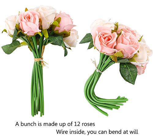 24 Heads Artificial Rose Flowers Bouquet Silk Flowers Rose for Home Bridal Wedding Party - Lasercutwraps Shop