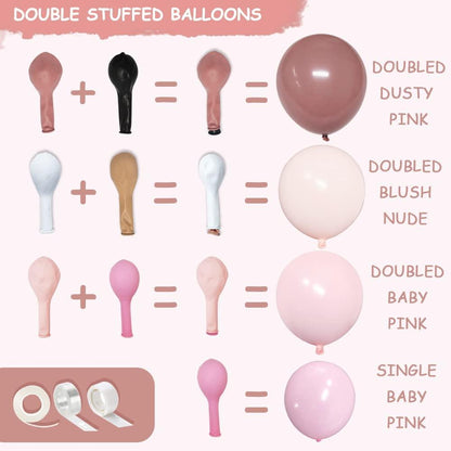 Ivory Dusty Pink Balloon Garland Kit Cream Peach Matte Latex Balloons Double-Stuffed Retro Pink Balloon Arch - Lasercutwraps Shop