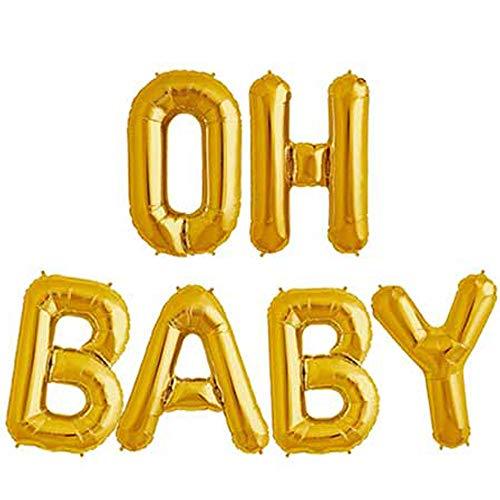 OH BABY Letter Balloons, Baby Shower Party Decorations Decor Supplies, Gold, 16 Inch - Lasercutwraps Shop