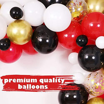 125pcs Black White Red Balloon Garland Kit for Casino Card Night Party Decorations - Lasercutwraps Shop