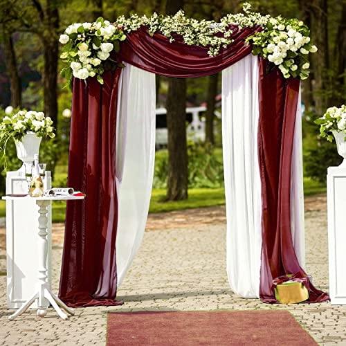 Burgundy Wedding Arch Draping Panels for Wedding Ceremony - Lasercutwraps Shop
