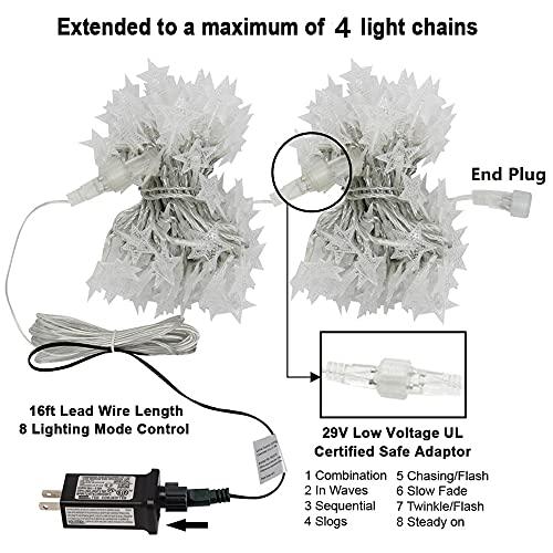 Twinkle Star 100 LED Star String Lights, Plug in Fairy String Lights Waterproof, Extendable for Indoor, Outdoor, Wedding Party, Christmas Tree, New Year, Garden Decoration, Warm White - Lasercutwraps Shop