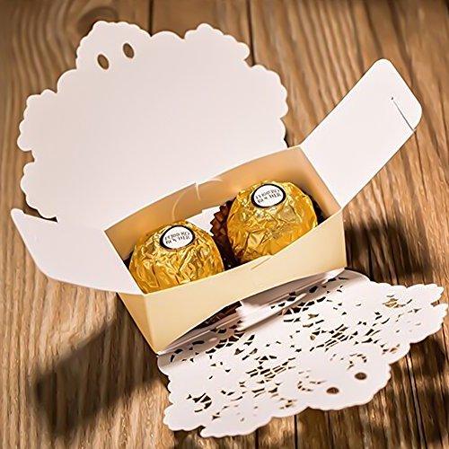 100pcs Wedding Party Favor Boxes,Lace Candy Boxes Laser Cut Boxes Cajitas Para Dulces for Wedding Bridal Shower Baby Shower Birthday Party(Gold) - Lasercutwraps Shop