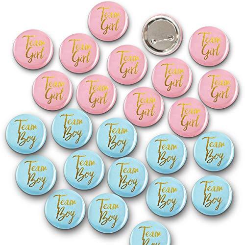 50Pcs Gender Reveal Team Boy Girl Button Pins Baby Shower Party Decorations - Lasercutwraps Shop