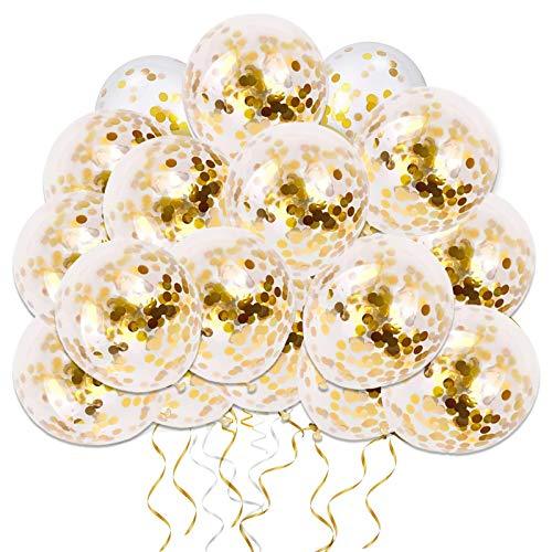 50pcs Gold Confetti Latex Balloons, 12 inch Gold Balloons with Golden Paper Dots for Graduation Wedding Birthday Baby Shower Party Decorations - Lasercutwraps Shop