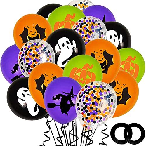 62PCS Halloween Party Balloons Decorations, 12 Inch Black Orange Purple Green Confetti Balloons for Kids Halloween Birthday Bachelorette Party Decorations Supplies - Lasercutwraps Shop