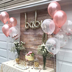 Rose Gold Balloons 125pcs 12 Inch Gold and Pink Balloons Garland Arch Kit for Baby Shower - Lasercutwraps Shop
