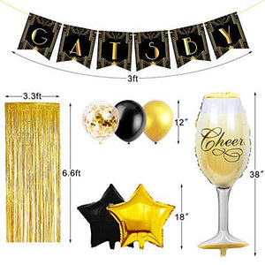 Gatsby Party Decorations Set of 29 Party Like Gatsby Banner Birthday Decor Kit - Lasercutwraps Shop