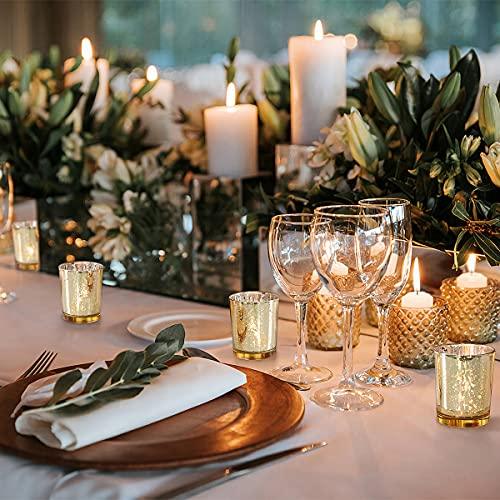 12 pcs Gold Votive Candle Holders for Wedding Centerpieces and Table Decor - Lasercutwraps Shop