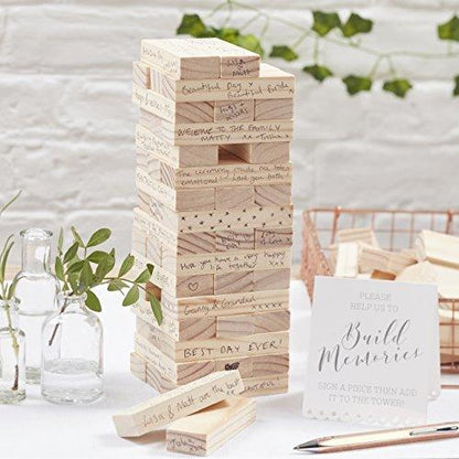 Wedding Jenga Guest book, Build A Memory Block Wedding Guest Book Alternative, Unique Wedding Decorations - Lasercutwraps Shop