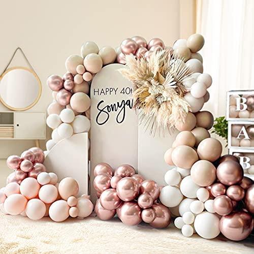 Ivory Dusty Pink Balloon Garland Kit Cream Peach Matte Latex Balloons Double-Stuffed Retro Pink Balloon Arch - Lasercutwraps Shop