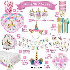 Unicorn Party Supplies and Plates for Girl Birthday Unicorn Party Decorations - Lasercutwraps Shop