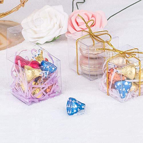 2x2x2 Inches Clear Boxes for Favors with Gift Ribbon 50 PCS Small Transparent - Lasercutwraps Shop