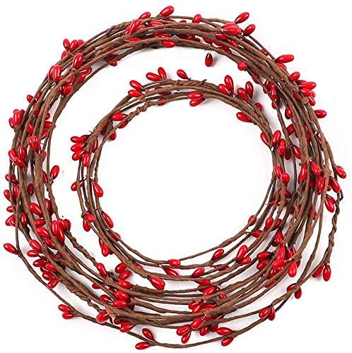 59 Feet Red Pip Berry Garland for Christmas Indoor Outdoor Decorations - Lasercutwraps Shop