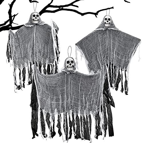 3pcs Hanging Skeleton Halloween Decorations -Hanging Ghost Decorations for Halloween - Lasercutwraps Shop