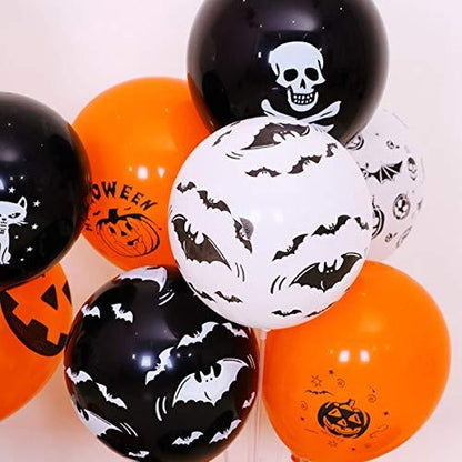 50 Pieces Halloween Latex Balloons, 12 Inch Pumpkin Bat Ghost Skull Specter Spider Web Balloons for Halloween Party Decorations - Lasercutwraps Shop