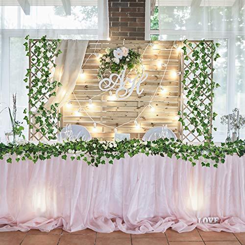 12 Pack 98 Feet Fake Ivy Leaves Artificial Ivy Garland Greenery Garlands Hanging Plant Vine for Wedding Wall Party Room Astethic Stuff Decor - Lasercutwraps Shop