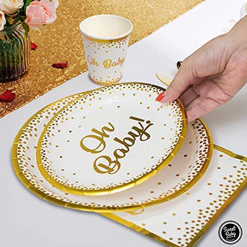 Gold Baby Shower Tableware Set for Boy or Girl Party Decorations - Lasercutwraps Shop