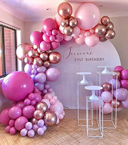 140Pcs Hot Pink Balloon Garland Arch for Birthday Wedding Party Balloons Decorations - Lasercutwraps Shop