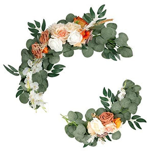 2pcs Artificial Flower Swag Wedding Arch Flowers Kit Floral Swag Garland for Wedding - Lasercutwraps Shop