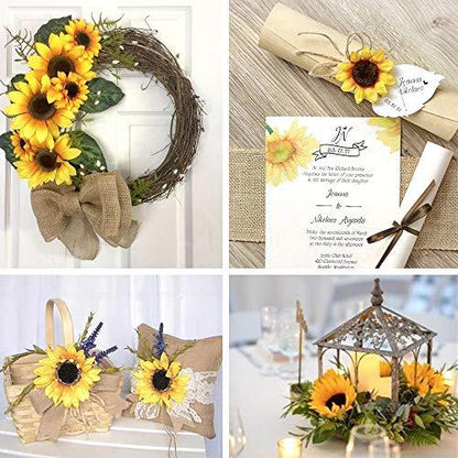 250pcs Artificial Silk Sunflower Heads Fake Faux Flower Heads Yellow Floral for Wedding Centerpieces Decor Home Decoration Garden Wreath Art Craft (Multi Size) - Lasercutwraps Shop