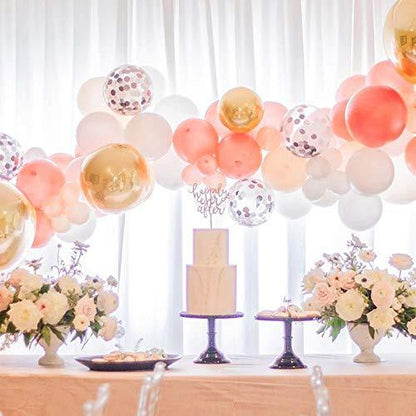 Rose Gold Balloons 125pcs 12 Inch Gold and Pink Balloons Garland Arch Kit for Baby Shower - Lasercutwraps Shop